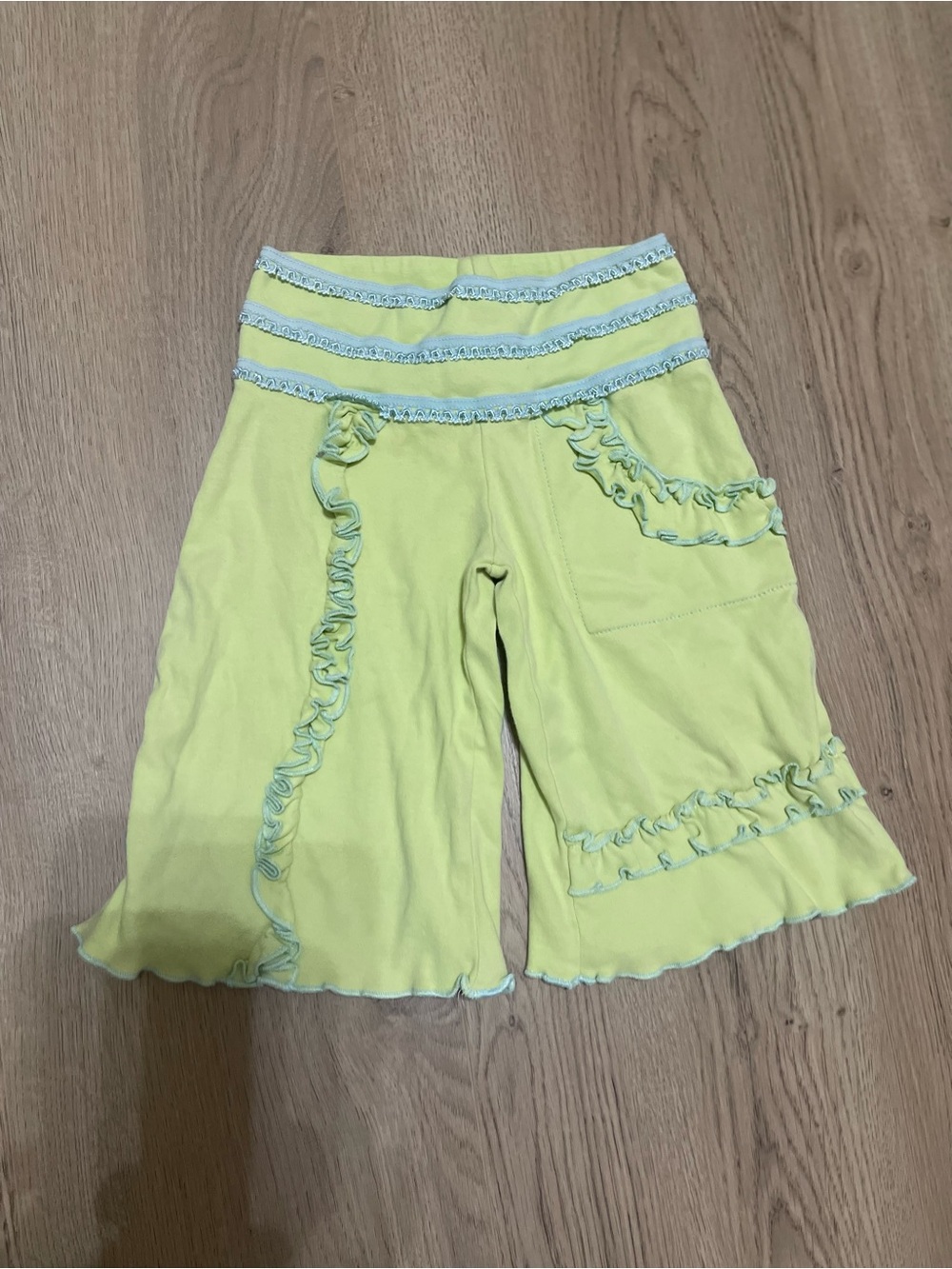 VINTAGE Lemon Loves Lime Girls Yellow Ruffle Pull-On pants (3T)